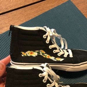 Vans high top flower girls shoes